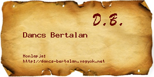Dancs Bertalan névjegykártya